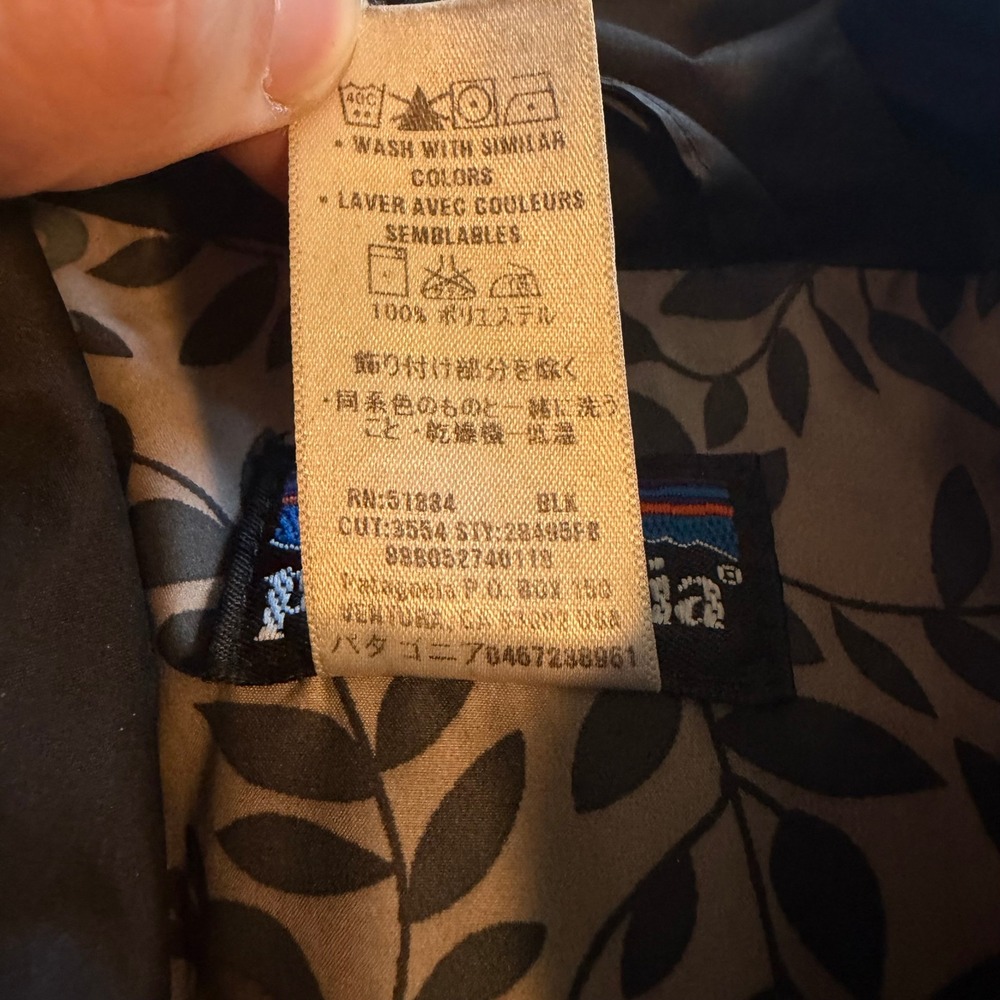 Patagonia Mor Coat Quilted Insulated Full Length Jacket Black Lining XS 28496 - Picture 4 of 11